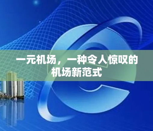 一元机场,一种令人惊叹的机场新范式 一元机场,一种令人惊叹的机场新范式